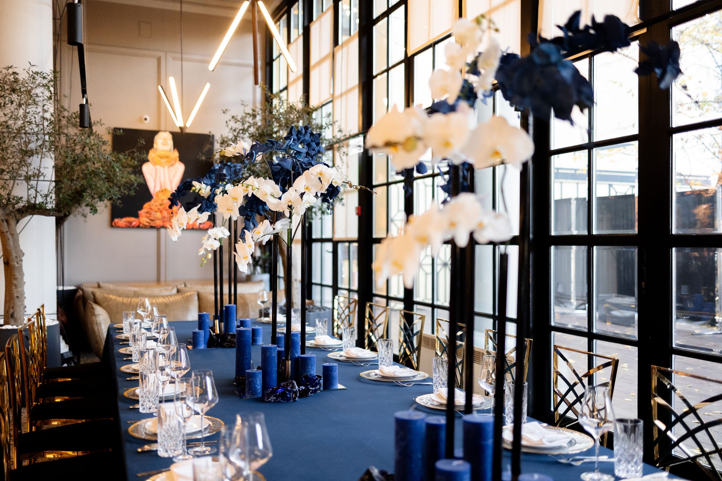 Table Setting Blue Shutterstock 2327215717